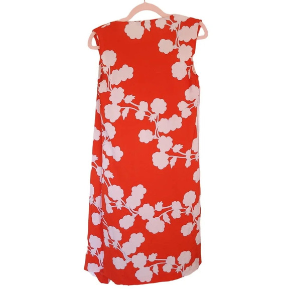 DIANE VON FURSTENBERG Naira Short Dress Halo Buds Red Floral Silk Size 6 - Picture 3 of 9
